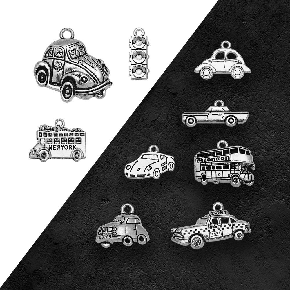 Jewelry Making London - Silver Plated Taxi Bus Car Travel