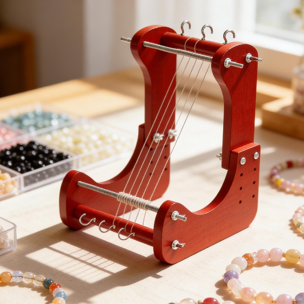 Jewelry Making Tools And Supplies - Wooden Beading Loom Kit Adjustable Length,