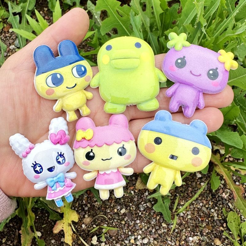 Jewelry Making Tools And Supplies - 45mm Cartoon Tamagotchi double-sided printed hollow