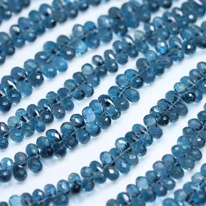 Jewelry Making London - 6A London blue Topaz drop faceted