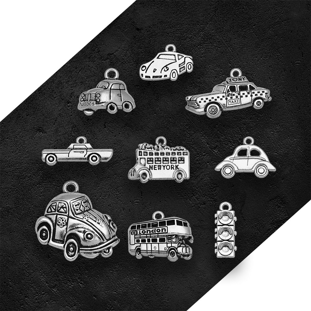 Silver Plated Taxi Bus Car Tra - Jewelry Making London recension och pris
