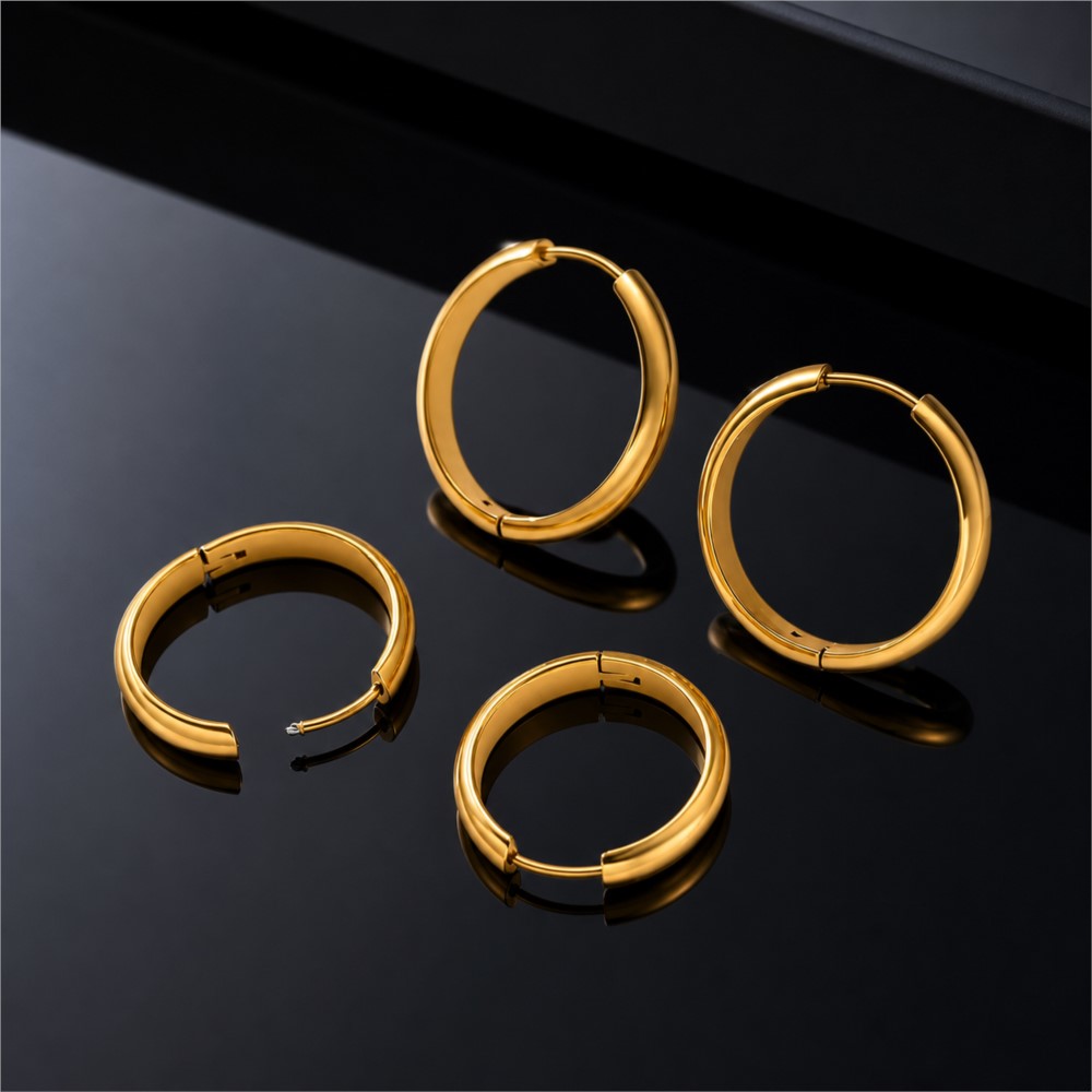 4Pcs Stainless Steel Round Hoo - Jewelry Making Hoops recension och pris