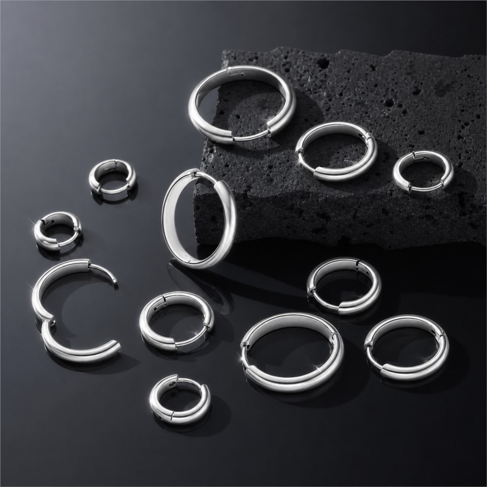 4Pcs Stainless Steel Round Hoo - Jewelry Making Hoops recension och pris