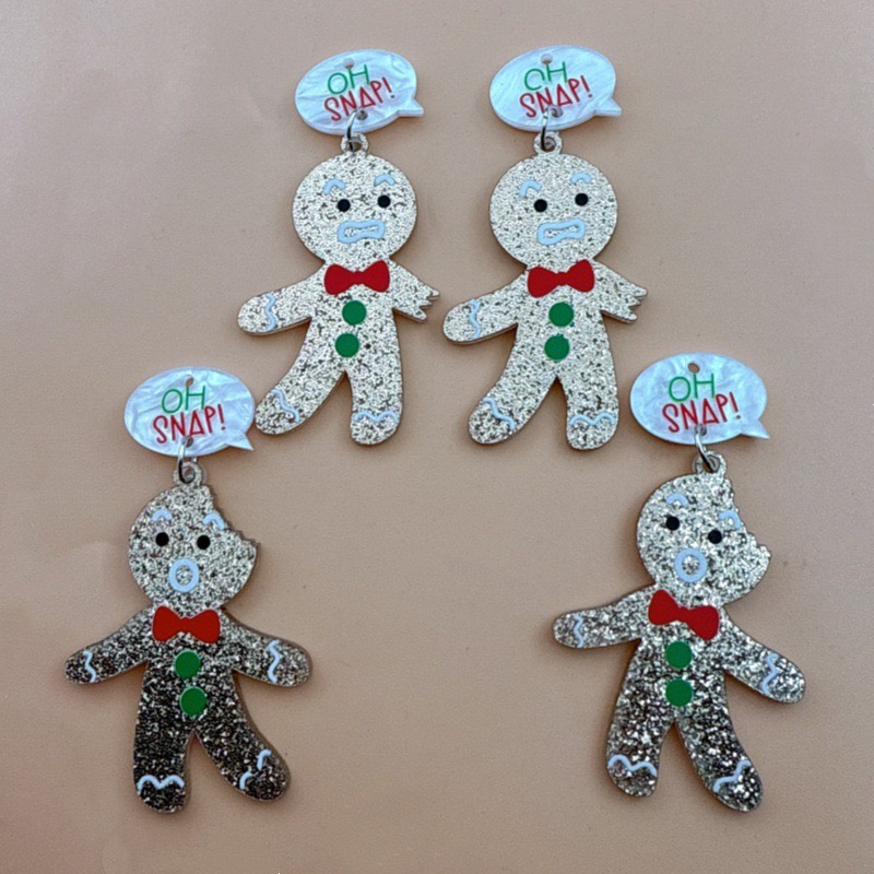 10pcs Cute Christmas Gingerbre - Jewelry Making Earrings recension och pris