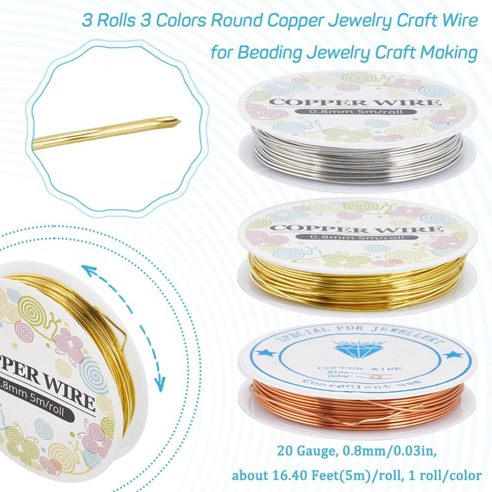 12.8M Copper Jewelry Wire 0.8m - Jewelry Making With Copper Wire recension och pris