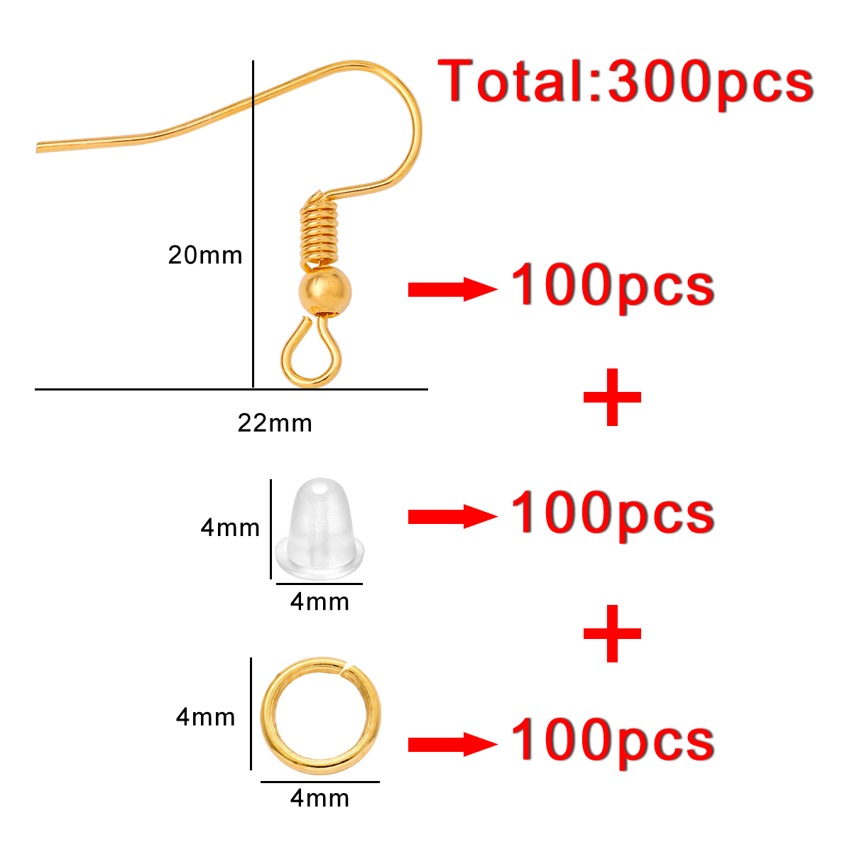 100-300pcs/Lot Hypoallergenic  - Jump Ring Assorted recension och pris