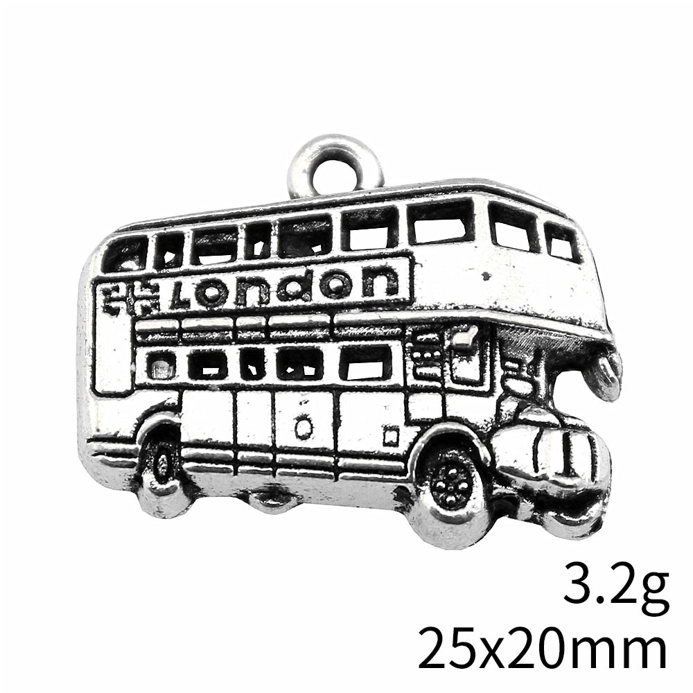 IFOCUS 10pcs/Lot London Bus Ch - Jewelry Making London recension och pris