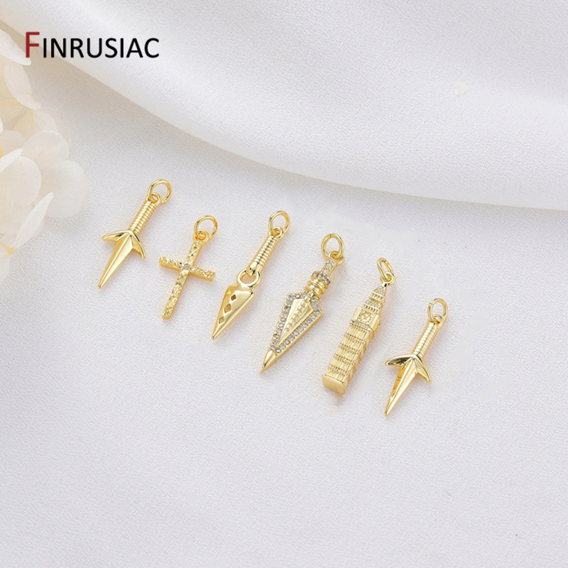 14K Gold Plated Brass Cross/Lo - Jewelry Making London recension och pris