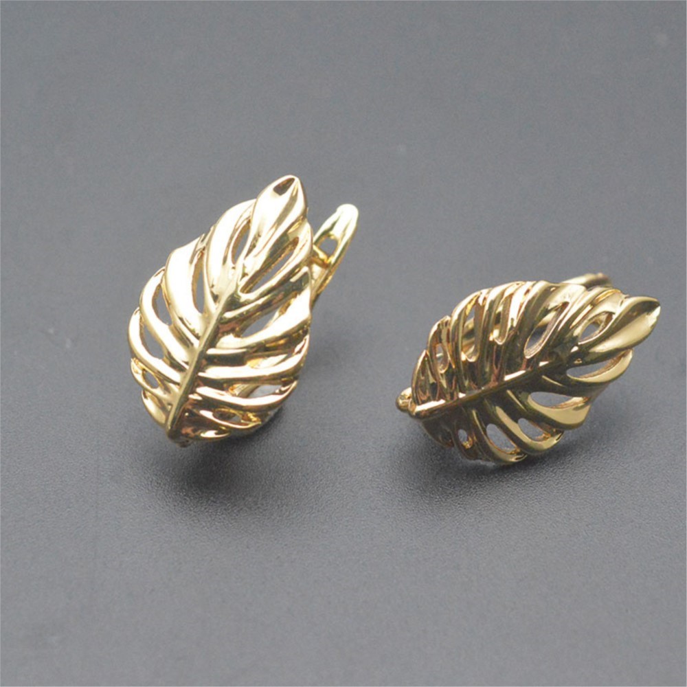 1/2Pcs 18K Gold Plated Brass L - Jewelry Making Hoops recension och pris
